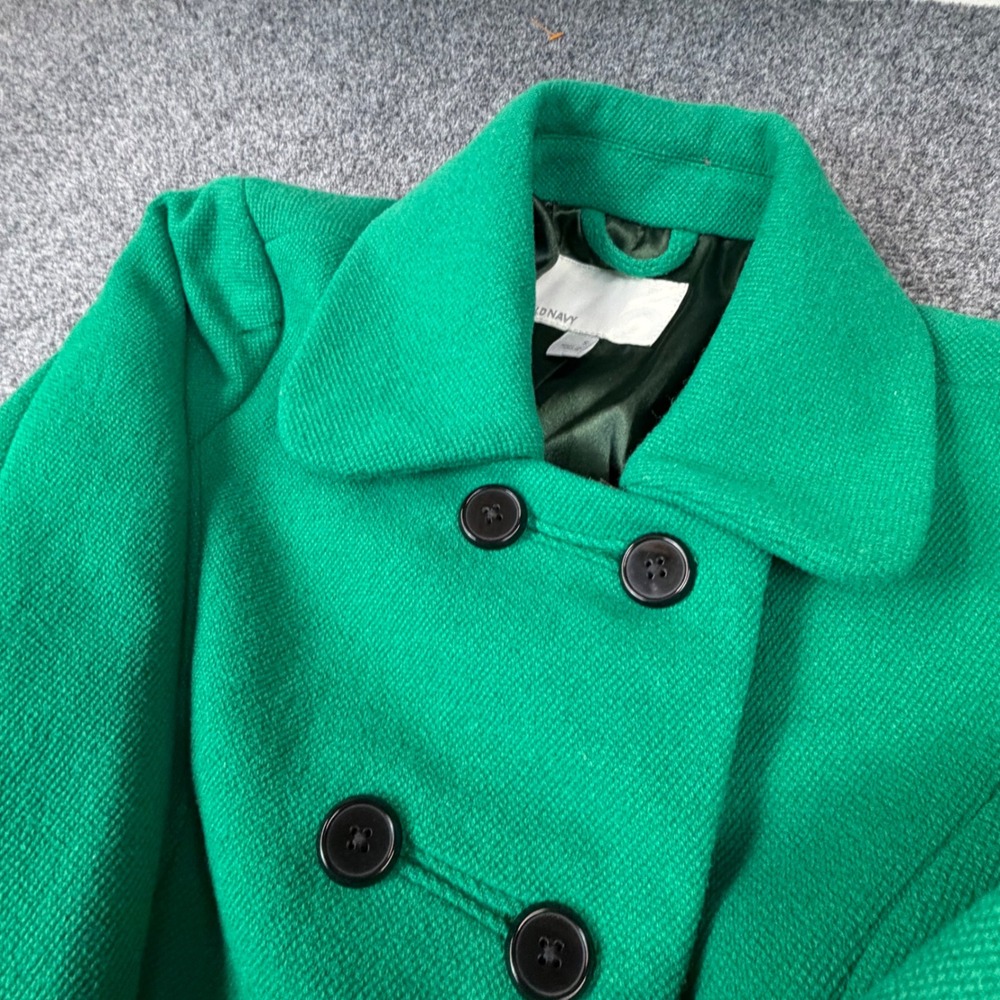 Old Navy Green Double Breasted Pea Coat Fit Flare Skirted Jacket Womens Small